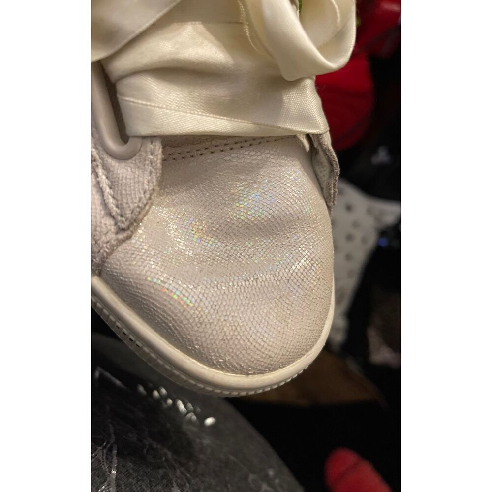 Puma Basket Heart Night Sky white sparkle satin laces sneakers size 8.5  8 1/2 - Picture 3 of 10